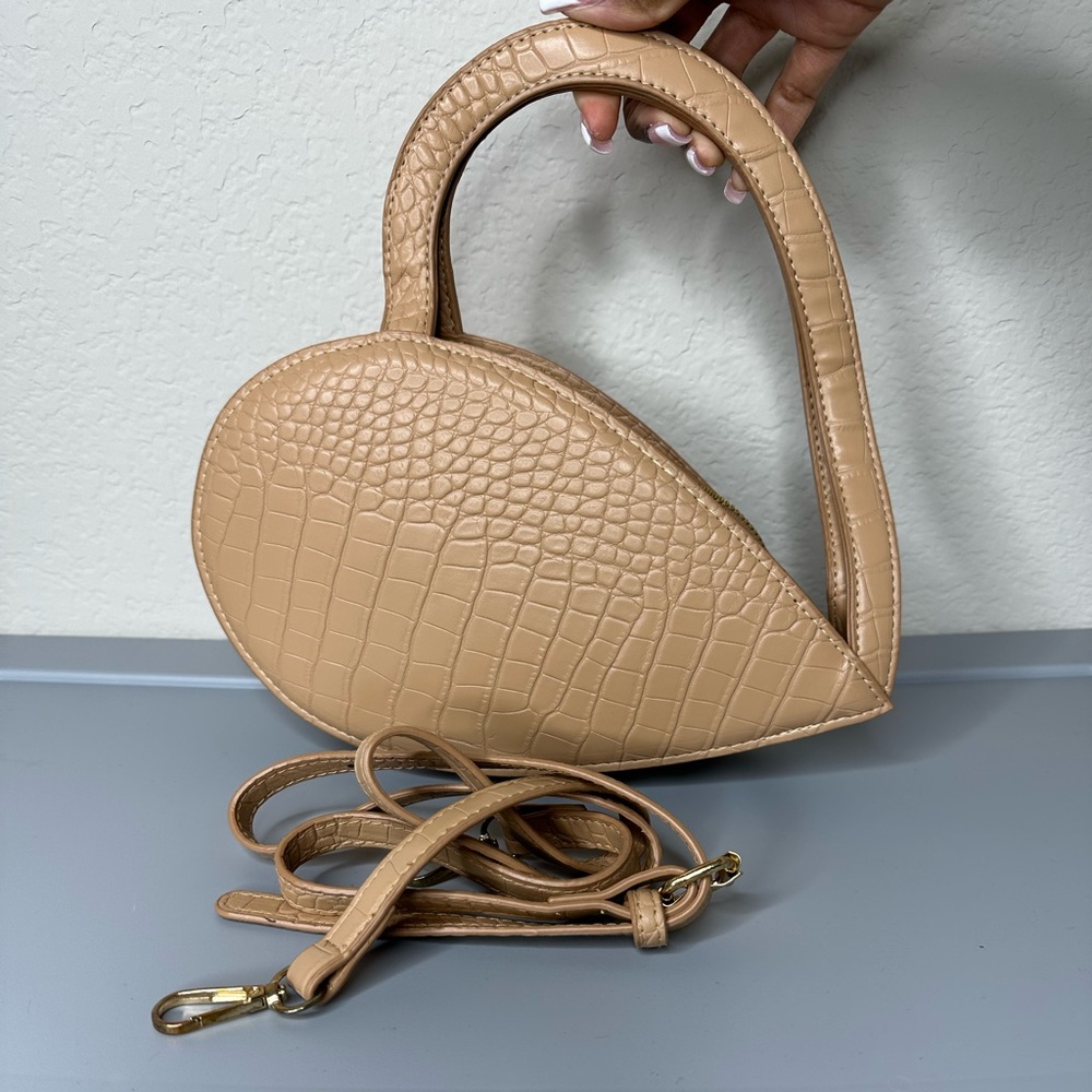Beige Heart Purse